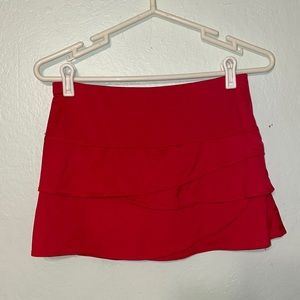 Red mini skirt